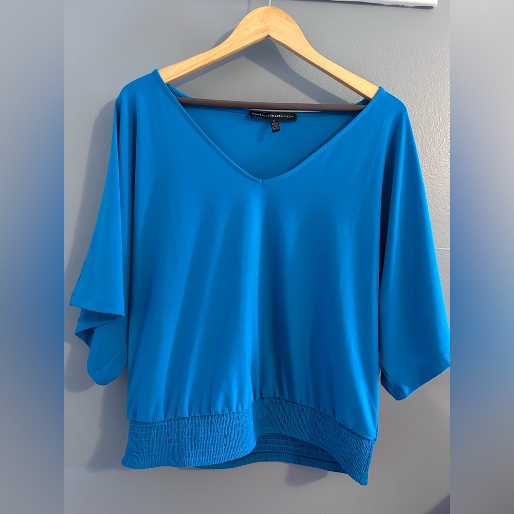 White House Black Market Vibrant Blue Blouse